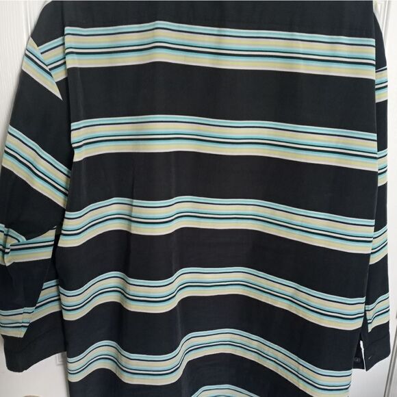 Gap XL Striped Multicolored 3/4Sleeve V-neck Women's Blouse - Picture 5 of 9